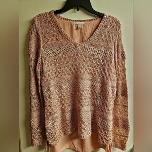 Chic Pink Knit Tunic Top